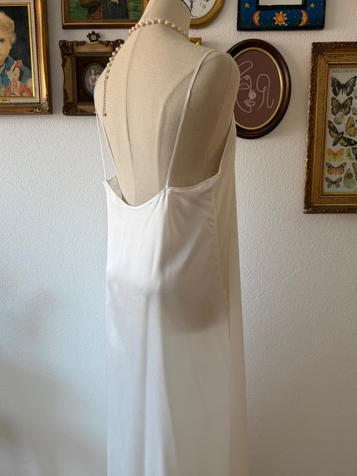 Miss Dior White Maxi Satin Gown Size L
