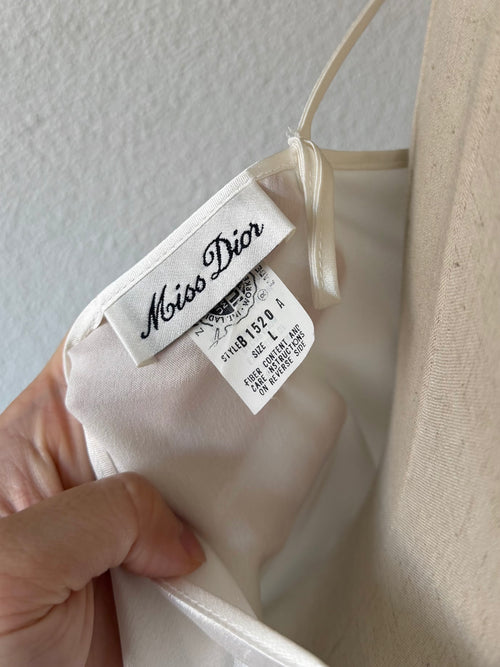 Miss Dior White Maxi Satin Gown Size L