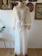 Evete Pleated Maxi Nylon Gown Size M