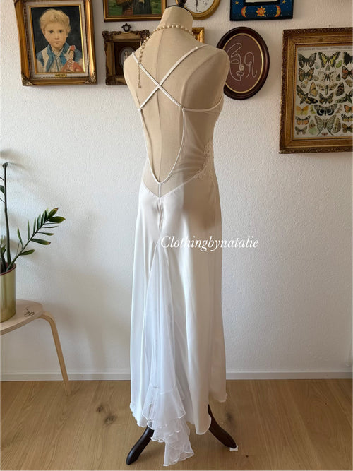 Shirley of Hollywood Bridal Maxi Satin Gown Size S