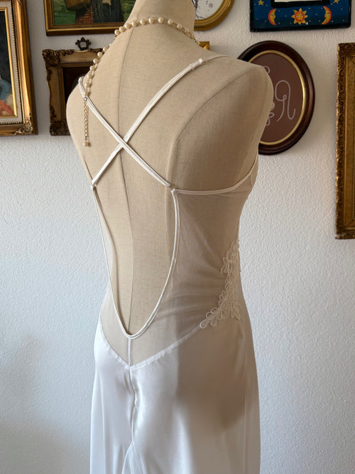 Shirley of Hollywood Bridal Maxi Satin Gown Size S