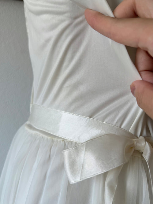 Shadowline White Nylon Chiffon Babydoll size S/M