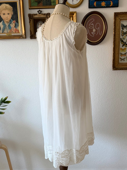 Vintage White Nylon Peignoir Set Size S