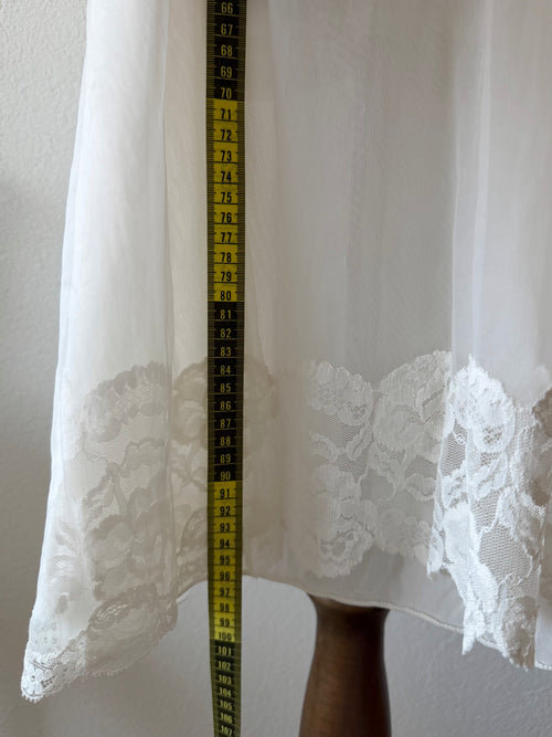 Vintage White Nylon Peignoir Set Size S