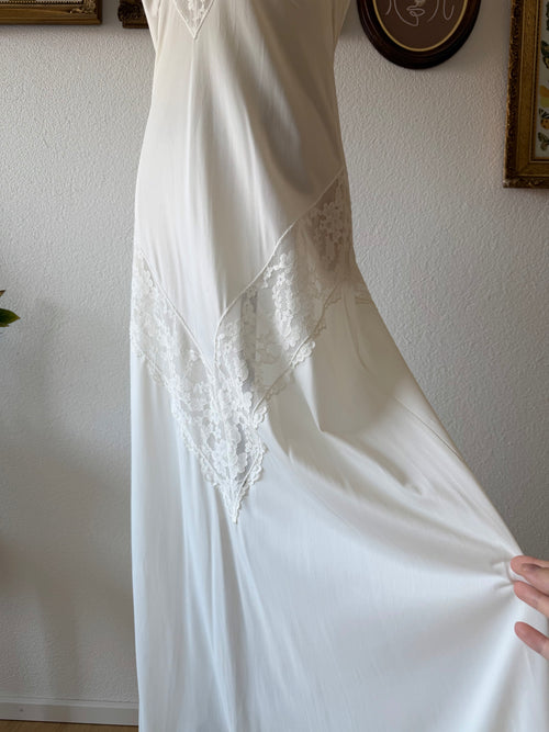 Vintage Bridal Maxi Nylon Peignoir Set Size S