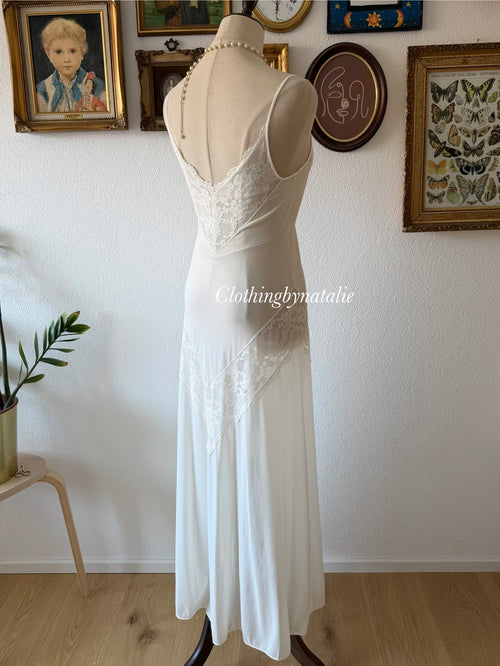 Vintage Bridal Maxi Nylon Peignoir Set Size S