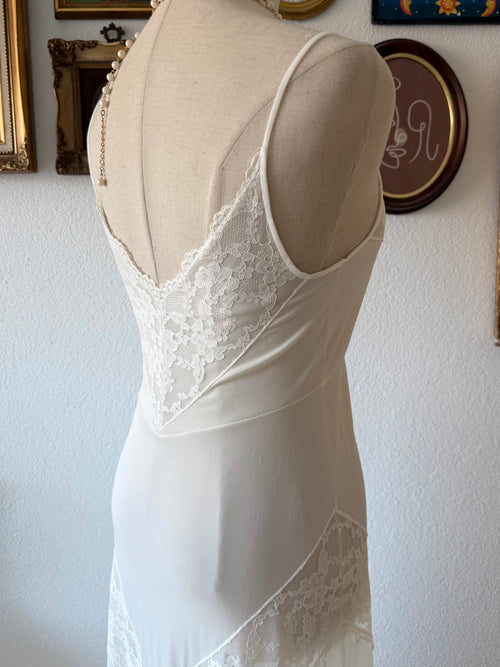 Vintage Bridal Maxi Nylon Peignoir Set Size S