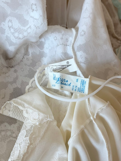 Vintage Bridal Maxi Nylon Peignoir Set Size S