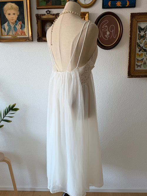Vanity Fair White Nylon Chiffon Babydoll size S