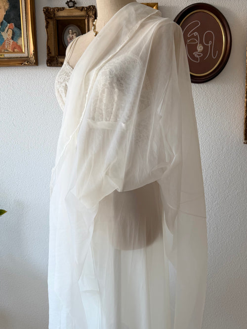 Vanity Fair White Nylon Chiffon Babydoll size S