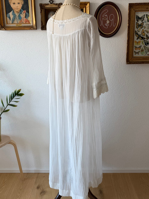Christian Dior White Cotton Maxi Gown Size S/M