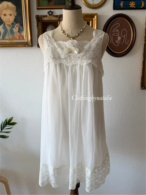 Vintage Bridal Mini Peignoir Set Size S