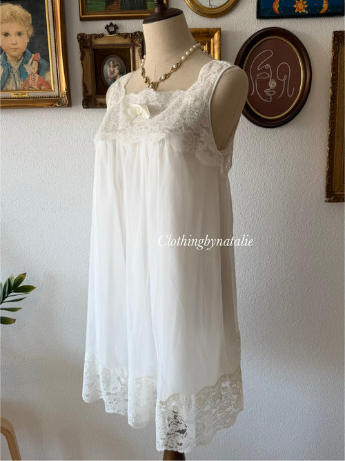 Vintage Bridal Mini Peignoir Set Size S