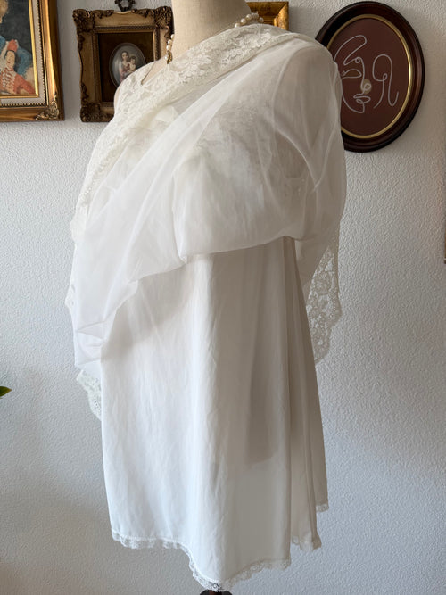 Vintage Bridal Mini Peignoir Set Size S