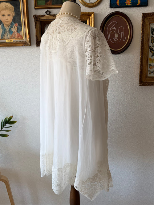 Vintage Bridal Mini Peignoir Set Size S