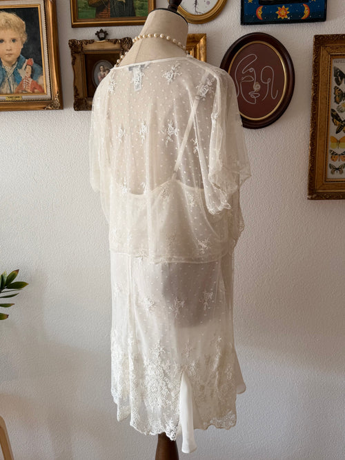 Delicates Bridal Lace Peignoir Set Size XL