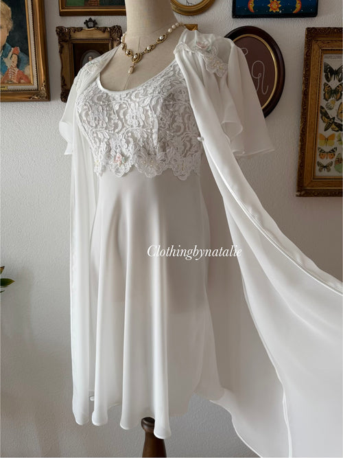 Cinema Etoile Bridal Mini Peignoir Set Size M