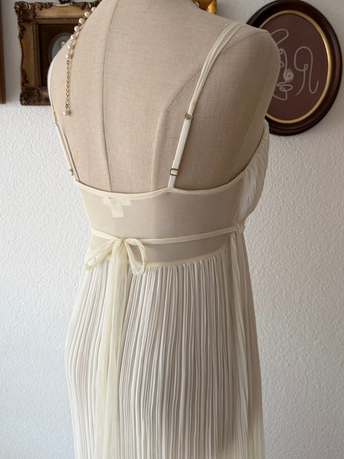 Flora Pleated Chiffon Maxi Gown Size M