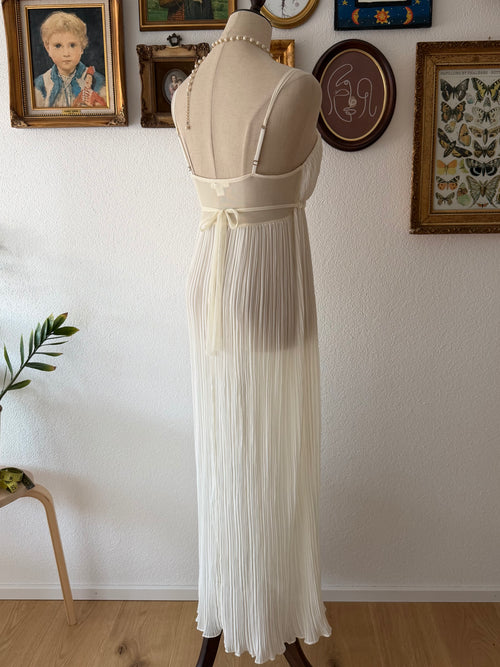 Flora Pleated Chiffon Maxi Gown Size M