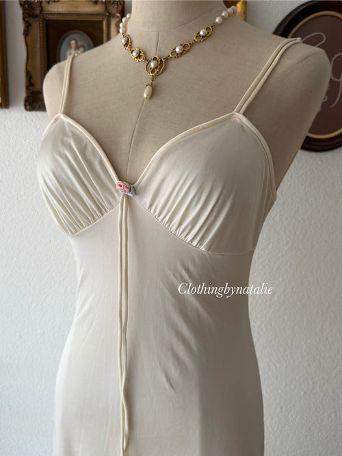 Vintage Cream Bridal Maxi Peignoir Set Size S