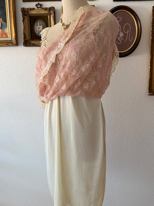 Pink Fairy Lace Nylon Slip Size S/ small M
