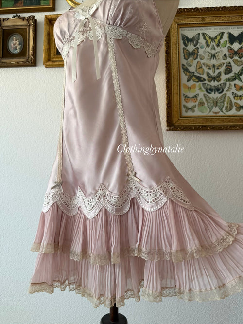 Romantic Fairy Pink Satin Slip Size M