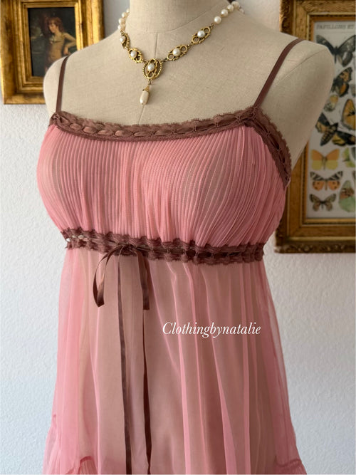 Victoria’s Secret Pink Sheer Mesh Babydoll Size S/M