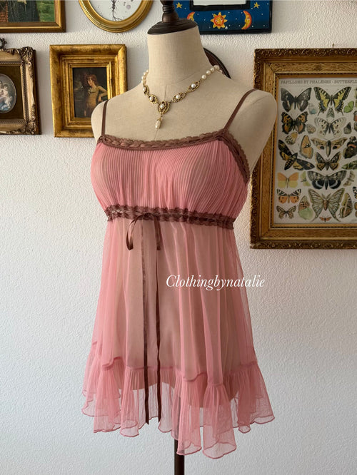 Victoria’s Secret Pink Sheer Mesh Babydoll Size S/M