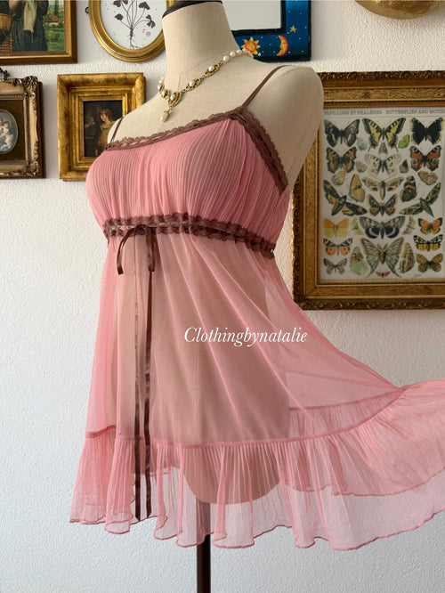 Victoria’s Secret Pink Sheer Mesh Babydoll Size S/M