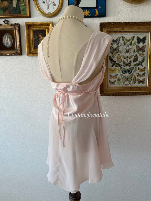 Flora Nikrooz Pink Chiffon Babydoll Size M