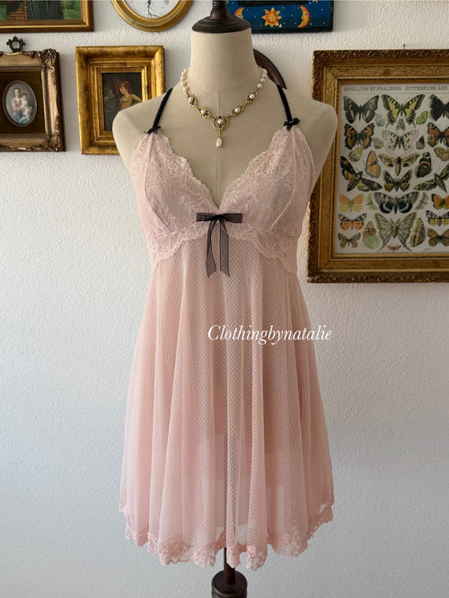 Fairy Pink Mesh Babydoll Size M