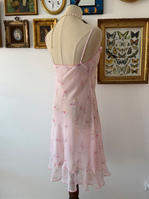 Jones Newyork Pink Floral Chiffon Slip Size M
