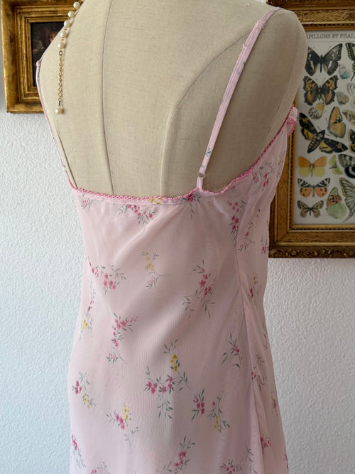 Jones Newyork Pink Floral Chiffon Slip Size M