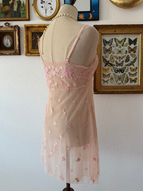 Embroidery Pink Mesh Slip Size S