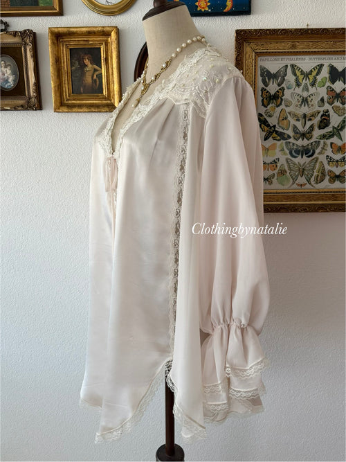 Lingerie Cacique Pink Satin Sleep Shirt Size M