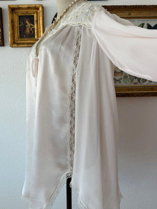Lingerie Cacique Pink Satin Sleep Shirt Size M