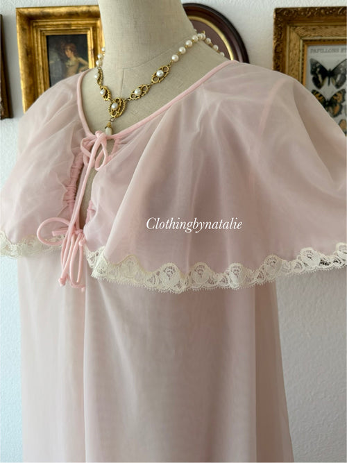 Frenchmaid Pink Nylon Robe Size S/M