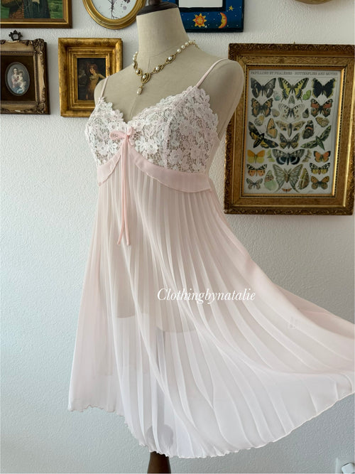 Vivien Pleated Chiffon Babydoll Size S
