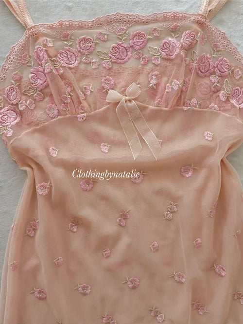 Embroidery Pink Mesh Slip Size S
