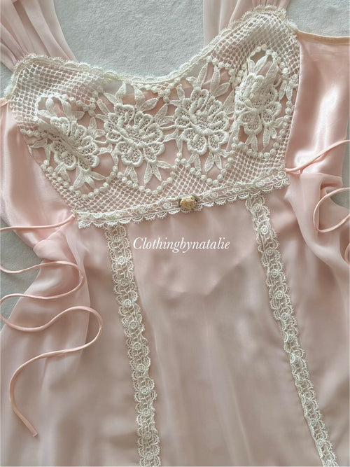 Flora Nikrooz Pink Chiffon Babydoll Size M