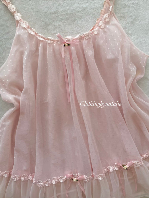 Tosca Pink Nylon Babydoll Size M