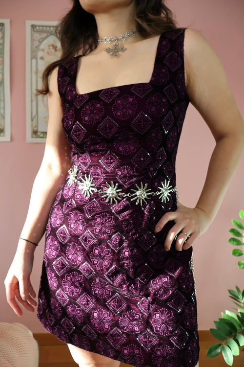 Whimsical Purple Velvet Dress (Made to order)
