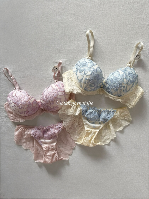 Japanese Floral Purple Lingerie Set Size 70D