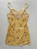Mustard Sheer Mesh Slip Size M