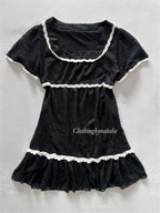 Cute Black Knit Babydoll Dress Size S