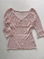 Stretchy Purple Lace Blouse Size S