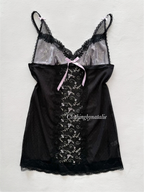 Embroidery Black Lace Slip Size S