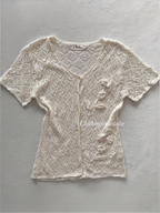 Cream Knit Short Cardigan Size S