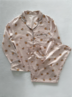 Orange Poly Satin Pyjama Set size S