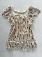 Floral Beige Chiffon Babydoll Size S/M